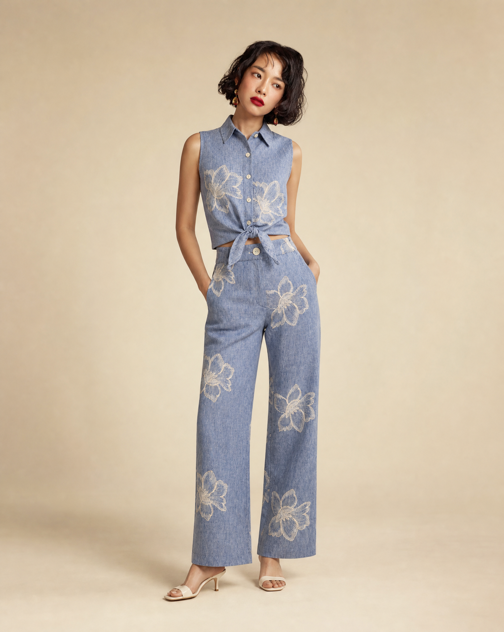 ANTIOPE VEILED FLOWER TROUSERS